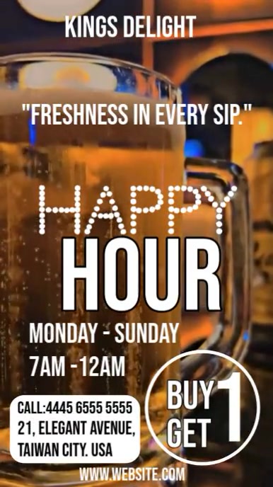 Maximalist Happy Hour  Digital Display (9:16) template
