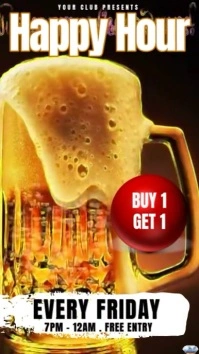 Maximalist Happy Hour Promotion Video  Instagram Story template