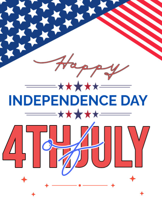 Maximalist Happy Independence Day 4th Of July  Instagram Portrait template