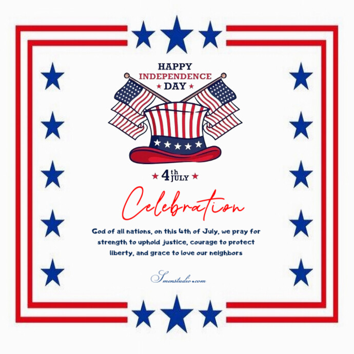 Maximalist Happy Independence Day Logo Logótipo template