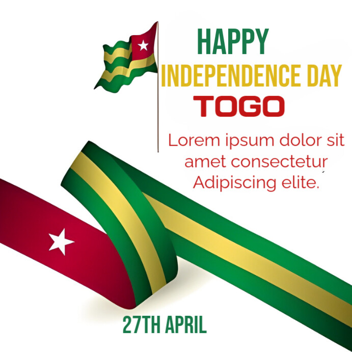 Maximalist Happy Independence Day Togo  Instagram Post template