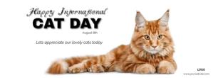 Hvid International Cat Day Zdjęcie w tle na Facebooka Template