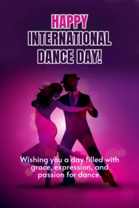 Maximalist Happy International Dance Day Pinterest Graphic template