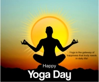 Maximalist Happy International Yoga Day  Medium Rectangle template