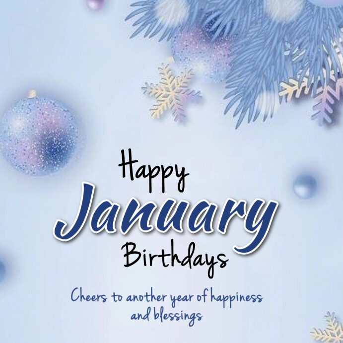 January Posts Maximalist Happy January Birthdays Instagram Post Template | PosterMyWall