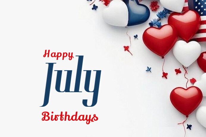 Maximalist Happy July Birthdays Banner 4' × 6' Template | PosterMyWall