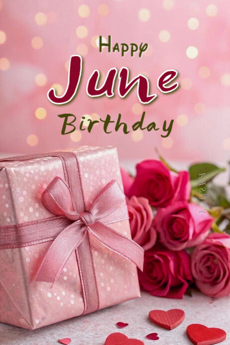 Maximalist Happy June Birthdays Banner 4' × 6' Template | PosterMyWall