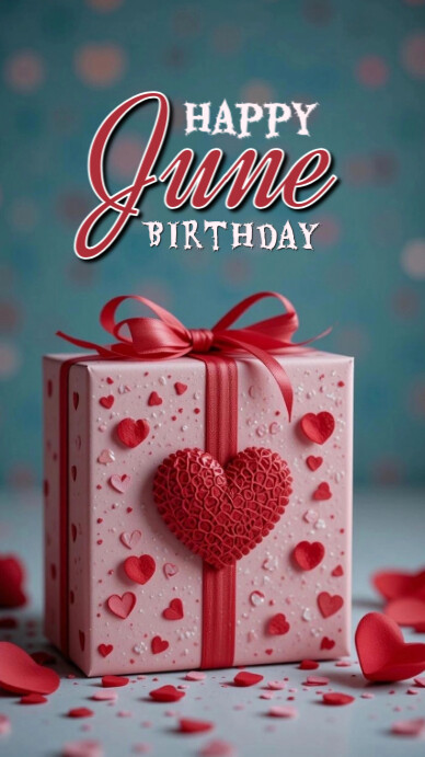 Maximalist Happy June Birthdays Whatsapp Status Template | PosterMyWall