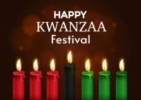 Maximalist Happy Kwanzaa Festival  Postcard 明信片 template