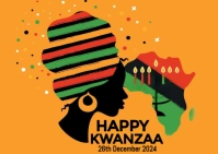 Maximalist Happy Kwanzaa  Postcard Postal template