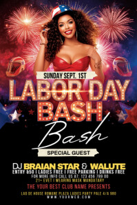 Maximalist Happy Labor Day Party Poster Плакат template
