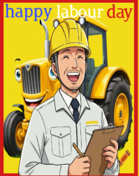 Maximalist Happy Labour Day Poster/wallboard template