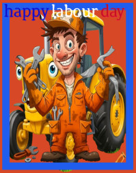 Maximalist Happy Labour Day Poster/wallboard template