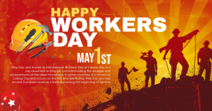 Maximalist Happy May Day Facebook Event Cover template