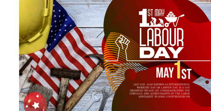 Maximalist Happy May Day Facebook Shared Image template