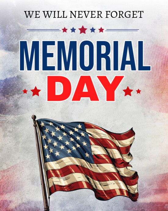 Maximalist Happy Memorial Day Celebration Wishes  Instagram Portrait template
