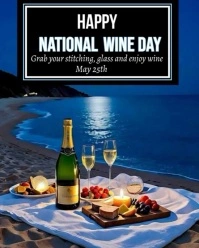 Maximalist Happy National Wine Day 25th May Free Social Media Graphic Flyer  Instagram Portrait template