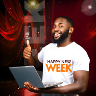 Maximalist Happy New Week Monday  Instagram Post template