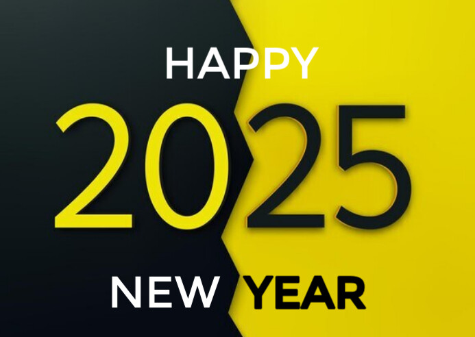 Maximalist Happy New Year 2025 Design Template  Postcard