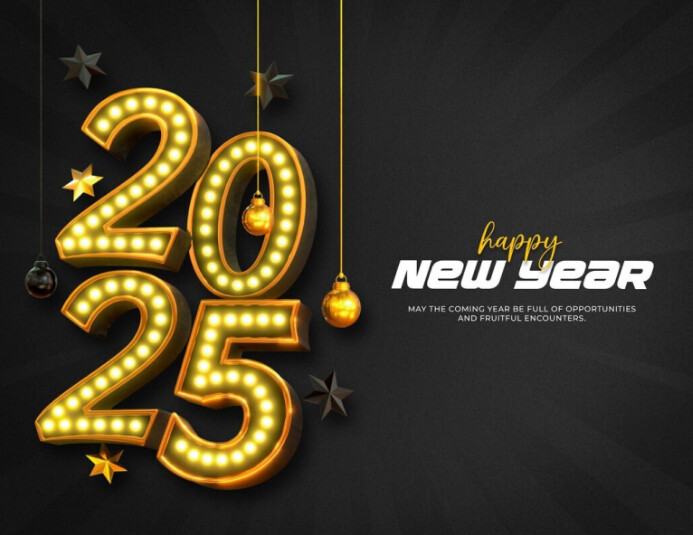 Maximalist Happy New Year 2025 Flyer (us Letter) Template | PosterMyWall