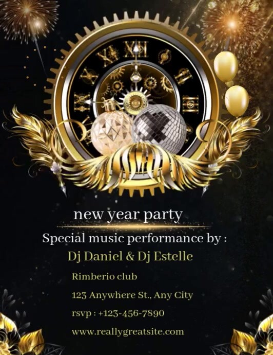 Maximalist Happy New Year 2025 Flyer (us Letter) Template | PosterMyWall