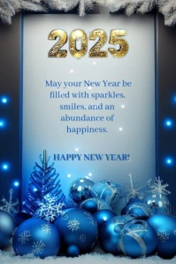 Maximalist Happy New Year 2025 Pinterest Graphic template