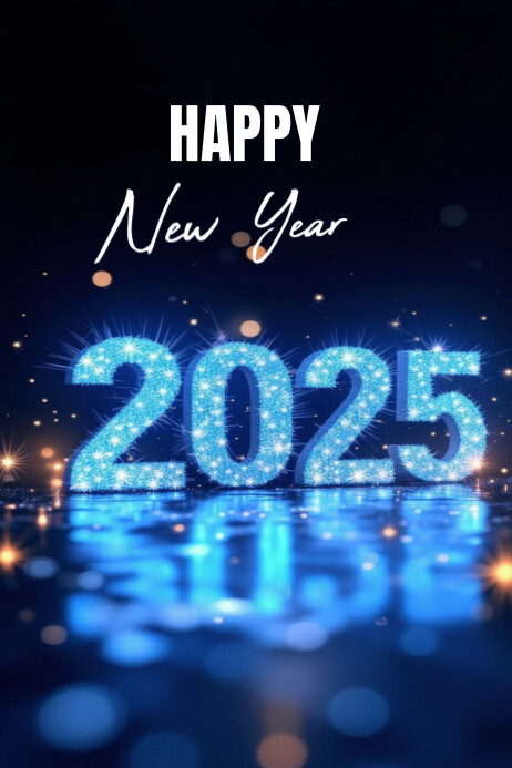 Maximalist Happy New Year 2025 Poster Template | PosterMyWall