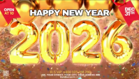 Maximalist Happy New Year 2026  Blog Header Nagłowek bloga template