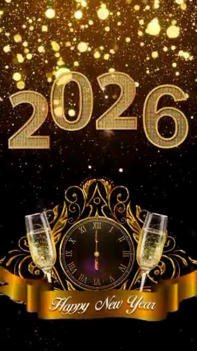 Maximalist Happy New Year 2026 Digital Display (9:16) Template ...