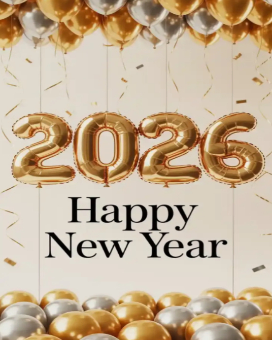 Maximalist Happy New Year 2026 Instagram Portrait Template | PosterMyWall