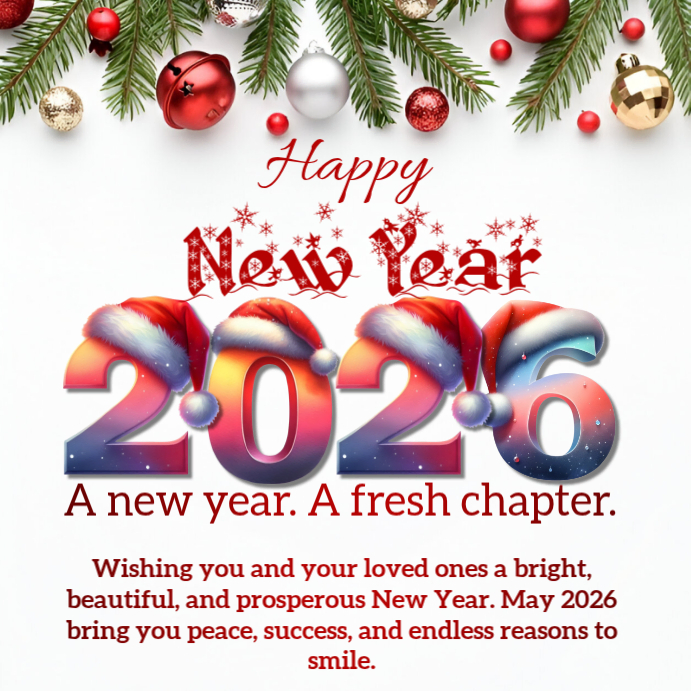 Maximalist Happy New Year 2026 Instagram Post Template | PosterMyWall
