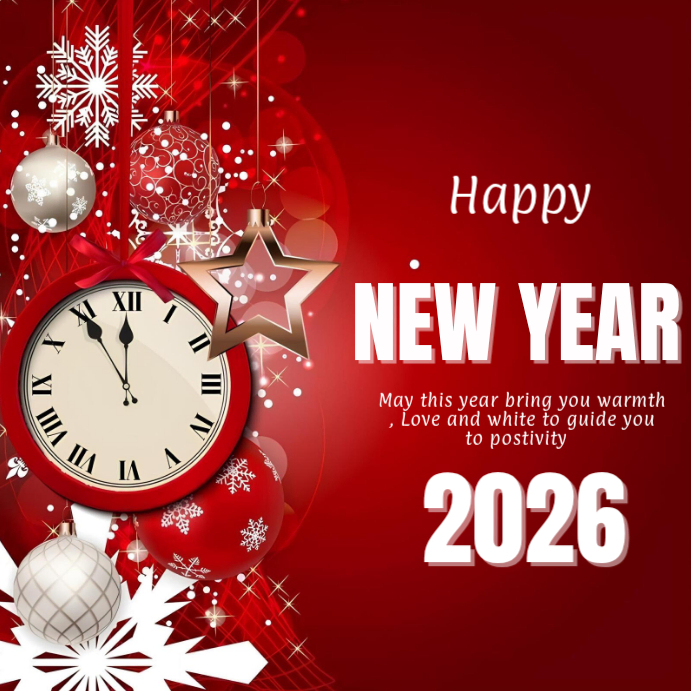 Maximalist Happy New Year 2026 Instagram Post Template | PosterMyWall