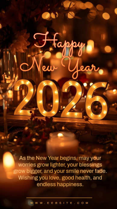 Maximalist Happy New Year 2026 Template Design Whatsapp Status ...
