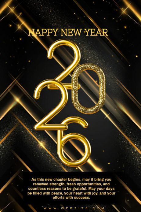 Copy of Maximalist Happy New Year 2026 Template Design Poster ...