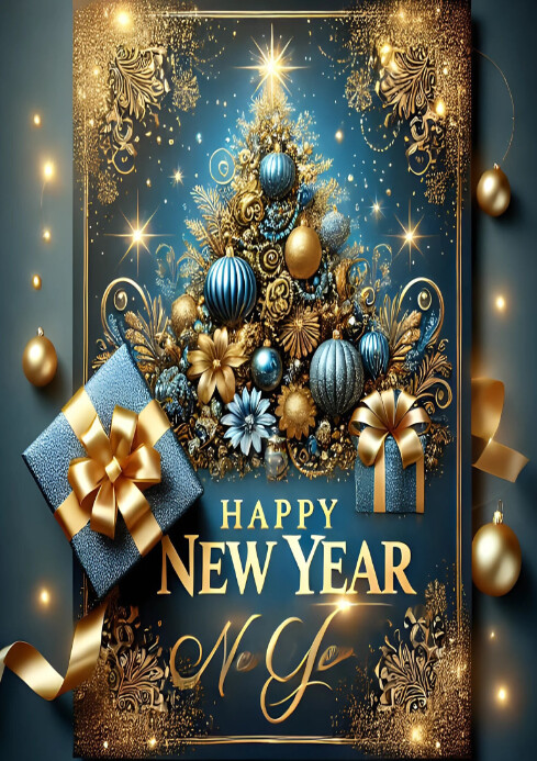 Maximalist Happy New Year A4 Template | PosterMyWall