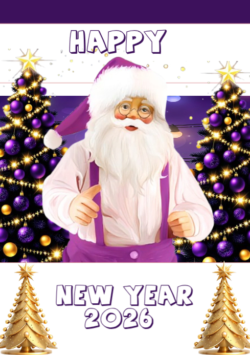 Maximalist Happy New Year A4 Template | PosterMyWall
