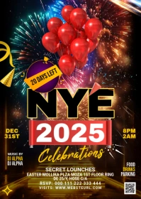 Maximalist Happy New Year Countdown A6 template