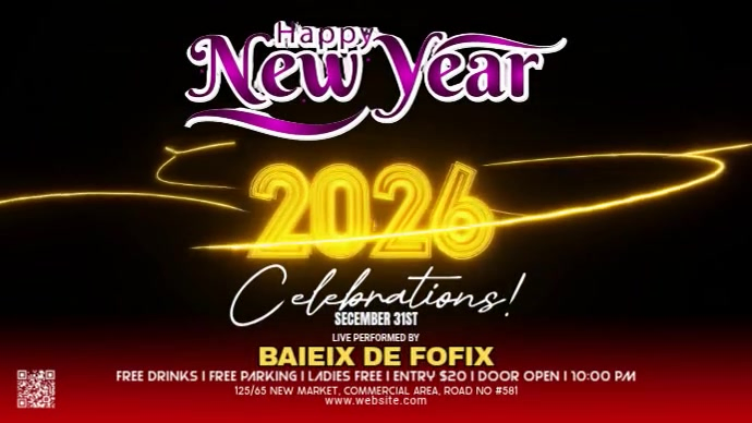 Copy of Maximalist Happy New Year Digital Display (16:9) | PosterMyWall
