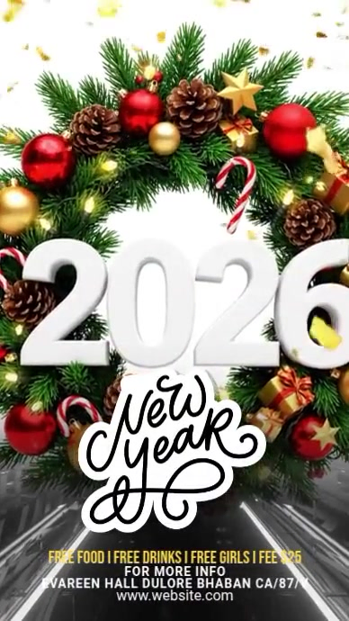 Maximalist Happy New Year Digital Display (9:16) Template | PosterMyWall