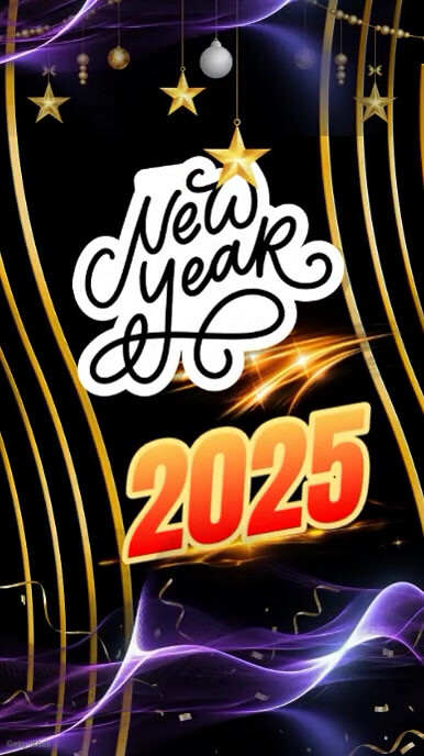 Maximalist Happy New Year Digital Display Digital Display (9:16) template