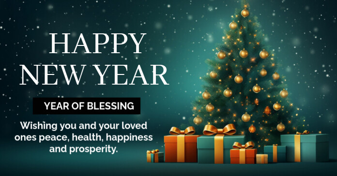 Maximalist Happy New Year  Facebook Ad Reklama na Facebooka template