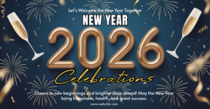 Blå New Year Celebration Facebook begivenhed cover Template