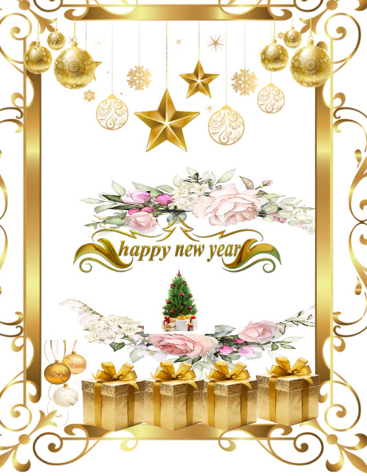 Maximalist Happy New Year Flyer (us Letter) Template | PosterMyWall