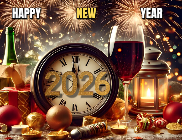 Maximalist Happy New Year Flyer Flyer (us Letter) Template | PosterMyWall