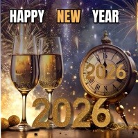 Maximalist Happy New Year Flyer  Instagram Post template