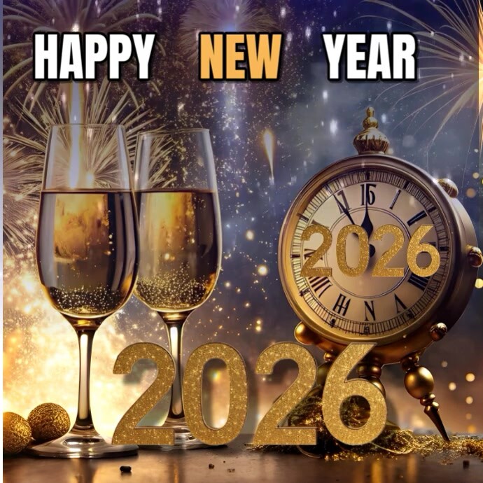 Maximalist Happy New Year Flyer Instagram Post Template | PosterMyWall