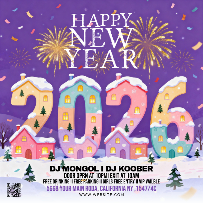 Plantilla de Maximalist Happy New Year Instagram Post | PosterMyWall