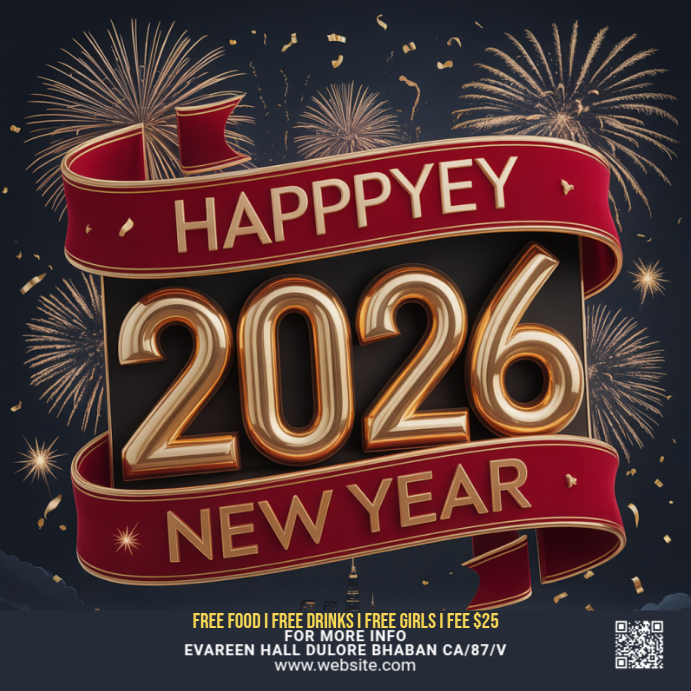 Maximalist Happy New Year Instagram Post Template | PosterMyWall