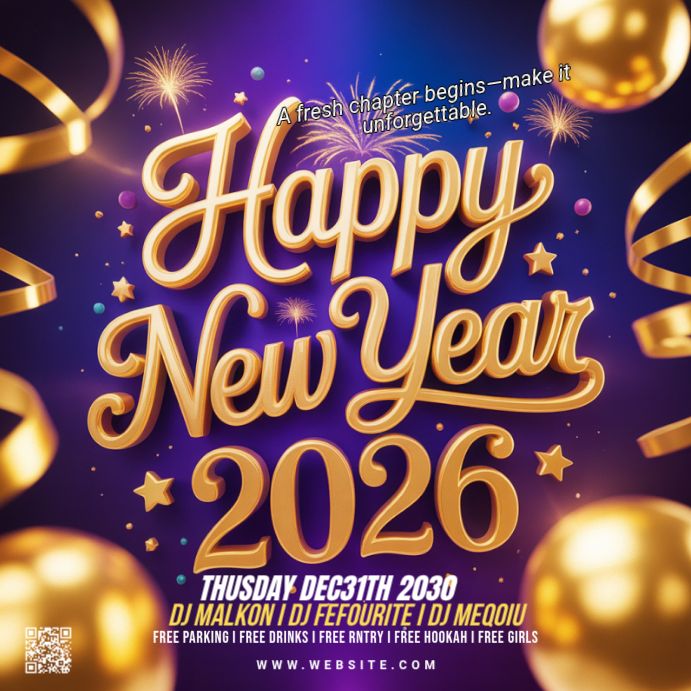 Copy of Maximalist Happy New Year Instagram Post | PosterMyWall