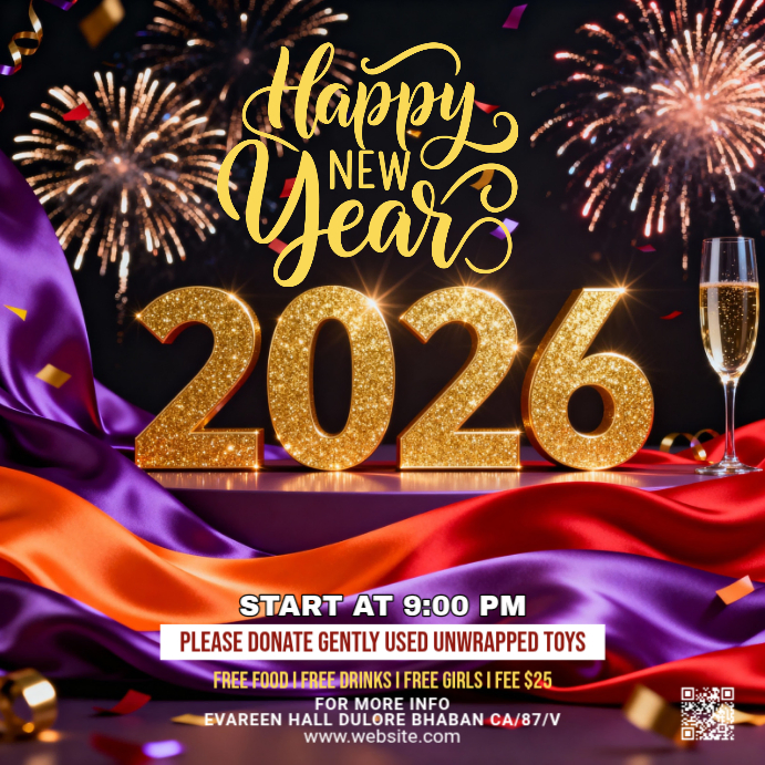 Maximalist Happy New Year Instagram Post Template | PosterMyWall